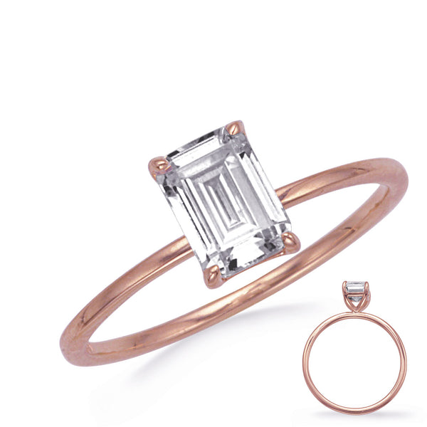 Rose Gold Engagement Ring 7x5mm emerald - EN8384-7X5MECRG