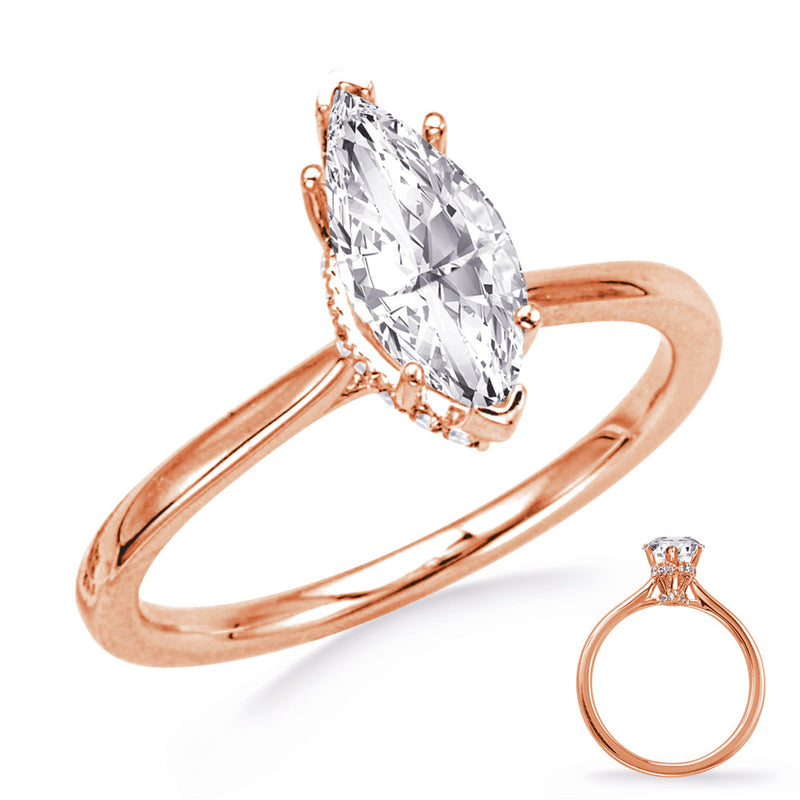 Rose Gold Engagement Ring - EN8389-10X5MQRG