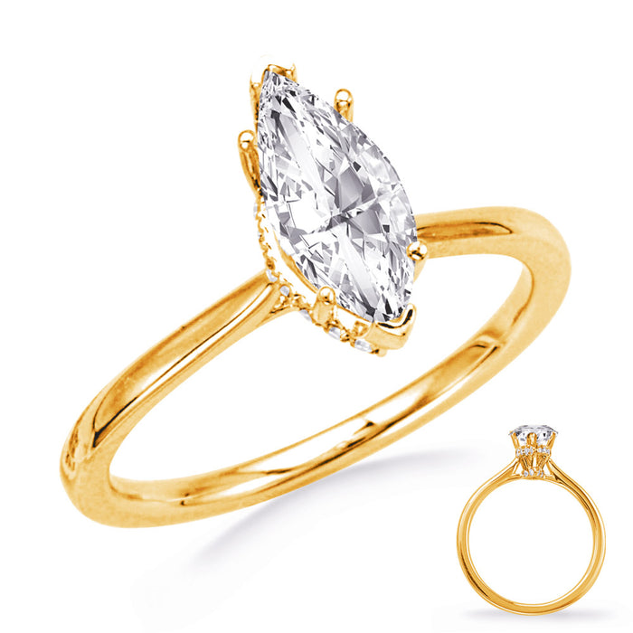 Yellow Gold Engagement Ring - EN8389-10X5MQYG