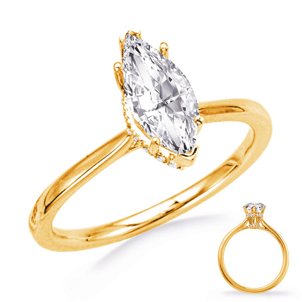 Yellow & White Gold Engagement Ring - EN8389-12X6MYW