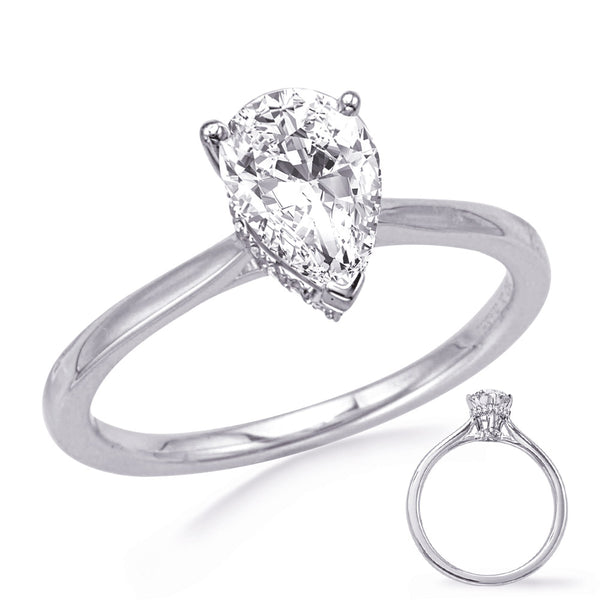 White Gold Engagement Ring - EN8389-6X4PSWG