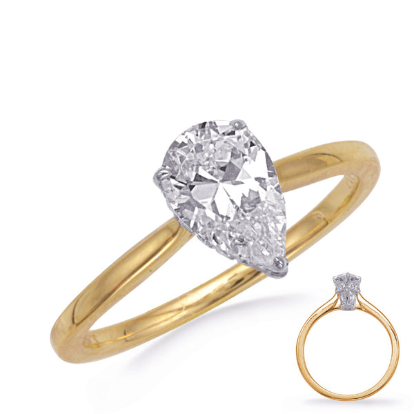 Yellow & White Gold Engagement Ring - EN8389-6X4PSYW