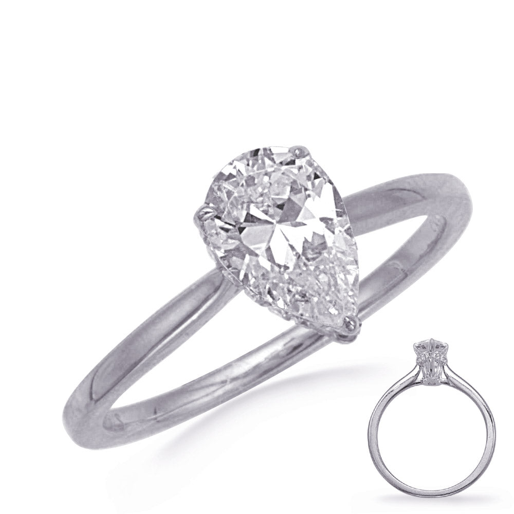 White Gold Engagement Ring - EN8389-7X5PSWG