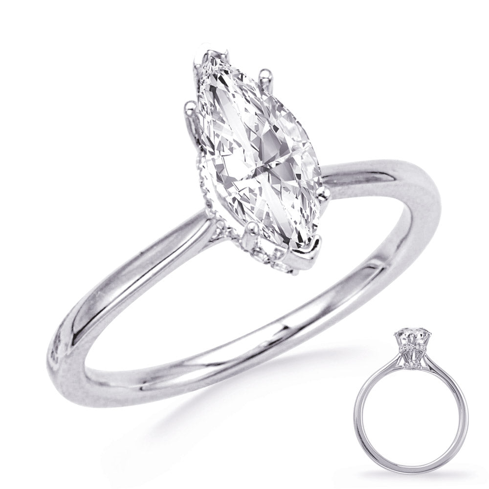 White Gold Engagement Ring - EN8389-8X4MQWG