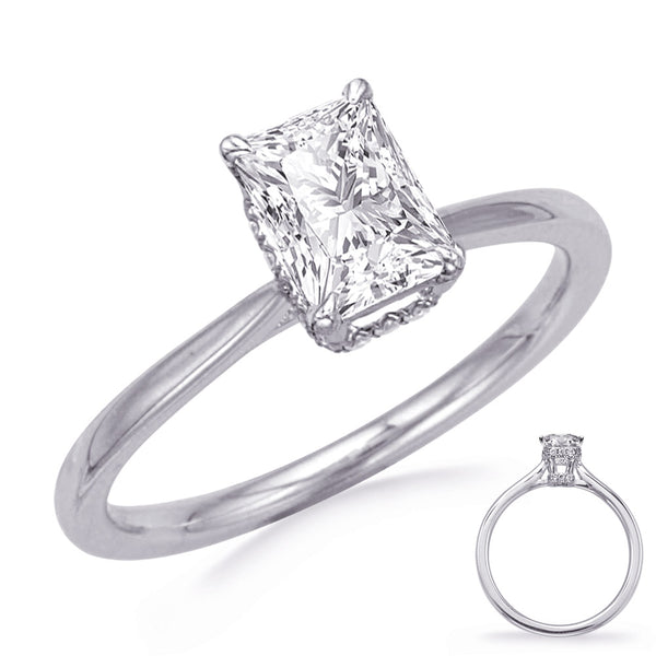 White Gold Engagement Ring - EN8389-8X6ECWG