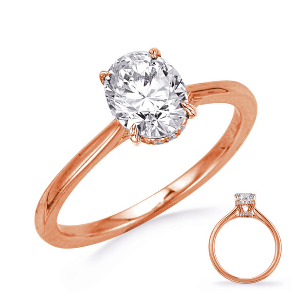 Rose Gold Engagement Ring - EN8389-8X6OVRG