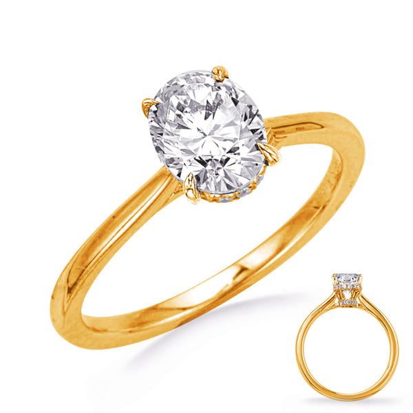 Yellow Gold Engagement Ring - EN8389-8X6OVYG