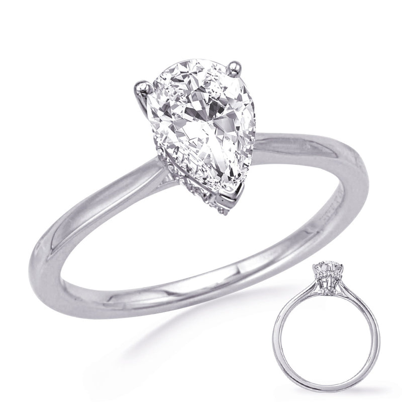 White Gold Engagement Ring - EN8389-9X6PSWG