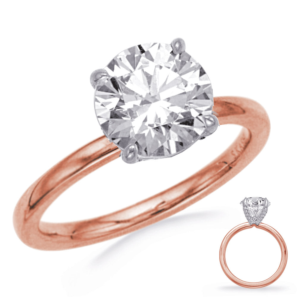 White & Rose Gold Engagement Ring - EN8390-15RW