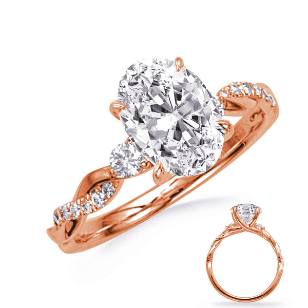 Rose Gold Engagement Ring - EN8402-7X5MOVRG