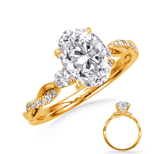 Yellow Gold Engagement Ring - EN8402-7X5MOVYG
