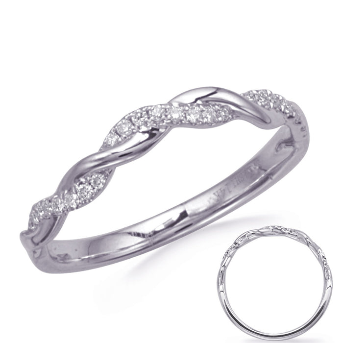 White Gold Wedding Band - EN8402-BRDWG