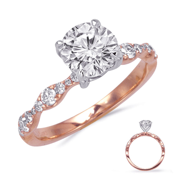 Rose & White Gold Engagement Ring - EN8404-1RW