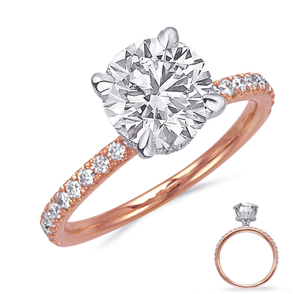 Rose & White Gold Engagement Ring - EN8405-1RW