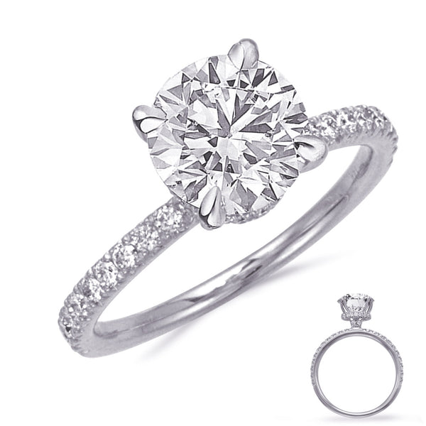 White Gold Engagement Ring - EN8405-3WG