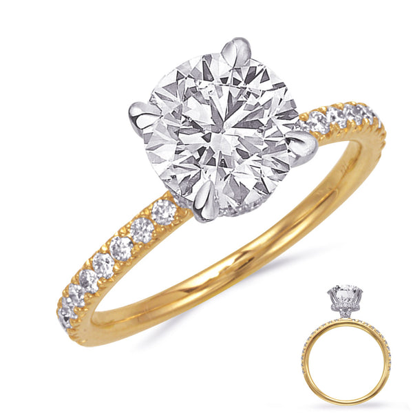 Yellow & White Gold Engagement Ring - EN8405-3YW