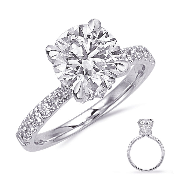 White Gold Engagement Ring . - EN8406-3WG