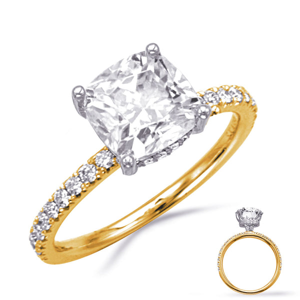 White & Yellow Gold Engagement Ring - EN8410-5.0CUYW