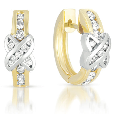 Yellow & White Gold Diamond Earring - EX1297