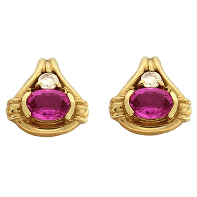 Pink Sapphire & Diamond Earring - EX7285-SP