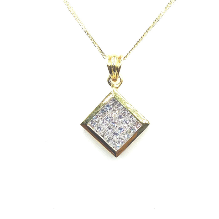 #10010403 PRINCESS CUT DIAMOND PENDANT