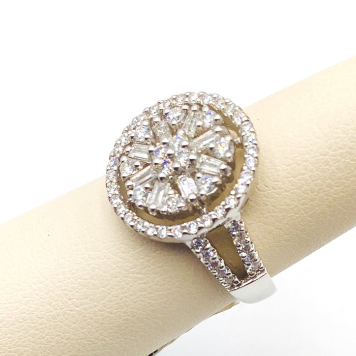 #AK72280 FANCY ROUND & BAGUETTE DIAMOND RING