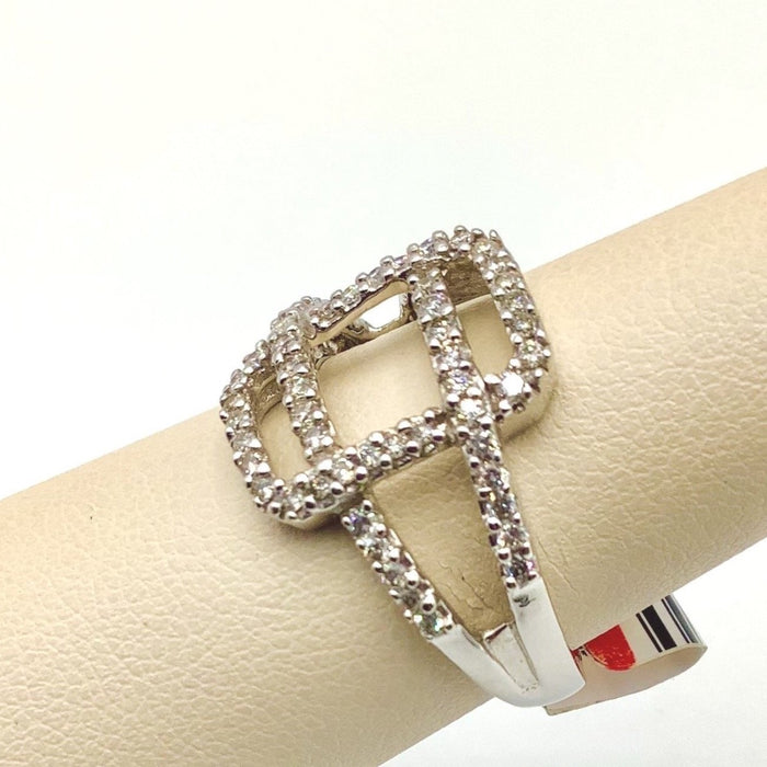 #10129265 FANCY CRISSCROSS DIAMOND RING