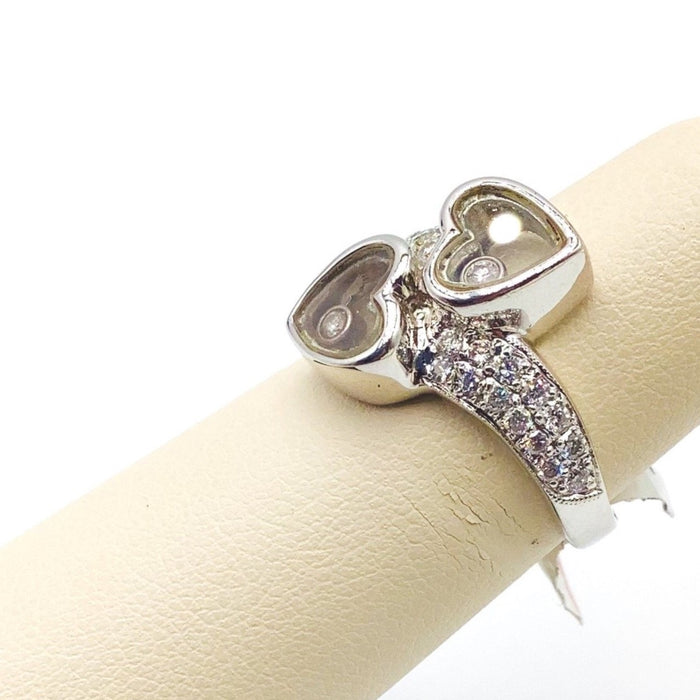 #10058210 DOUBLE HEART SHAPED DIAMOND RING