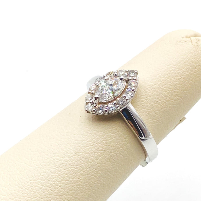 #10099218 MARQUISE SOLITARE HALO DIAMOND RING