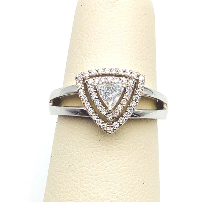 #AK63285 TRILLION CUT SOLITAIRE DIAMOND RING