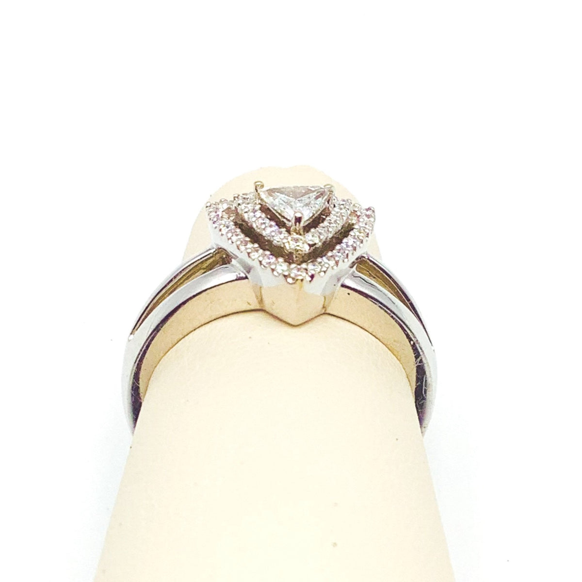 #AK63285 TRILLION CUT SOLITAIRE DIAMOND RING