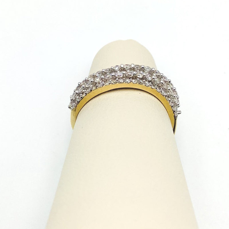 #AK62773 FANCY CURVED 5 ROW DIAMOND BAND