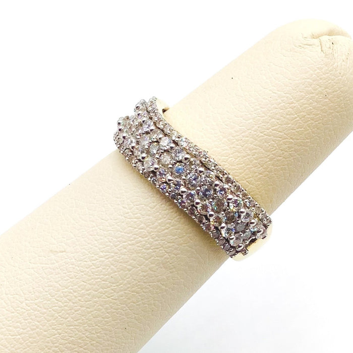 #AK62773 FANCY CURVED 5 ROW DIAMOND BAND