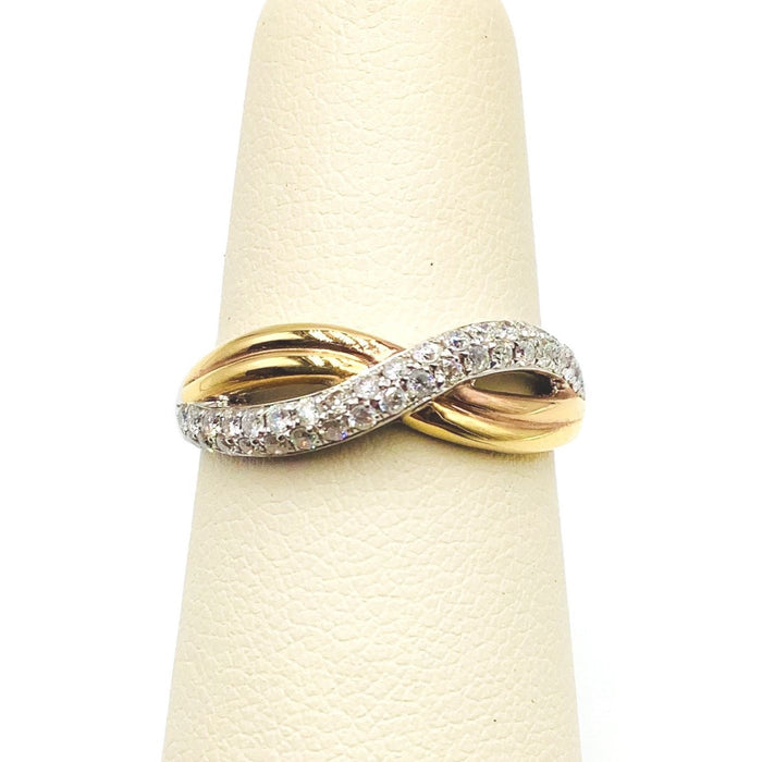 #AK59663 CRISS CROSS DIAMOND RING