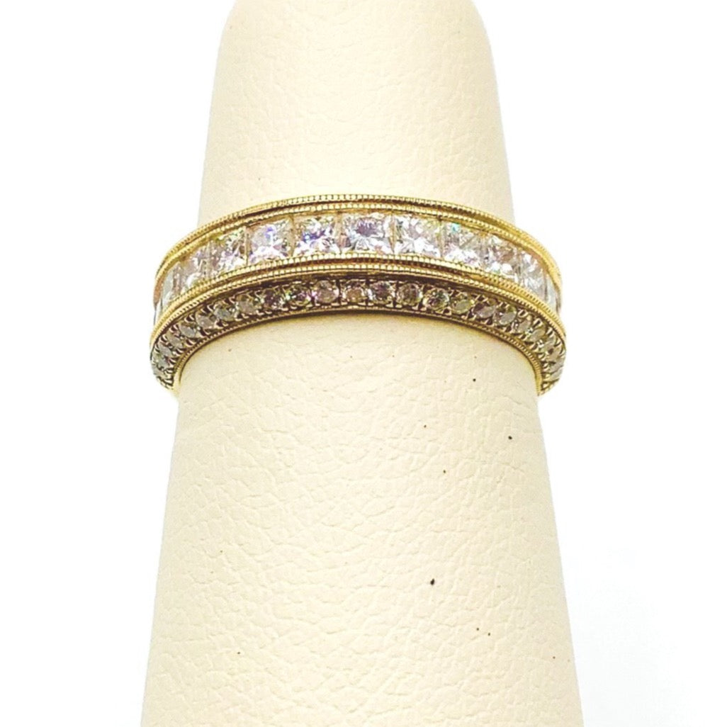 #AK64729 FANCY PRINCESS AND ROUND DIAMOND BAND