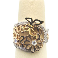 #10142292 BUTTERFLY AND FLOWER DIAMOND RING