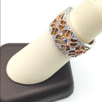 #10145359 WIDE 2-TONE DIAMOND BAND