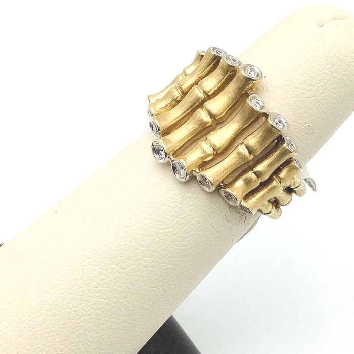 #AK57355 BAMBOO DESIGN DIAMOND RING