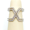 #10129536 "X" SHAPE DIAMOND RING