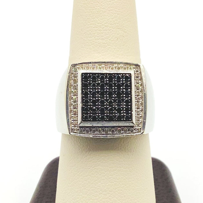 #10103923 MEN'S BLACK & WHITE DIAMOND RING