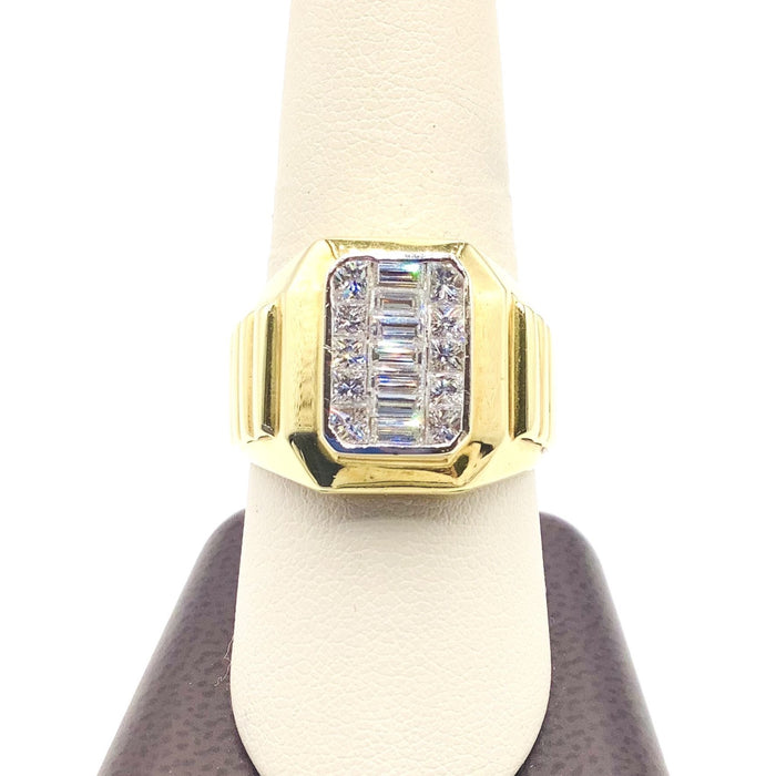 #10009666 MEN'S BAGUETTE AND PRINCESS CUT DIAMOND RING