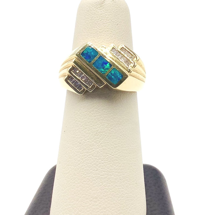 #10017164 MEN'S OPAL & DIAMOND RING