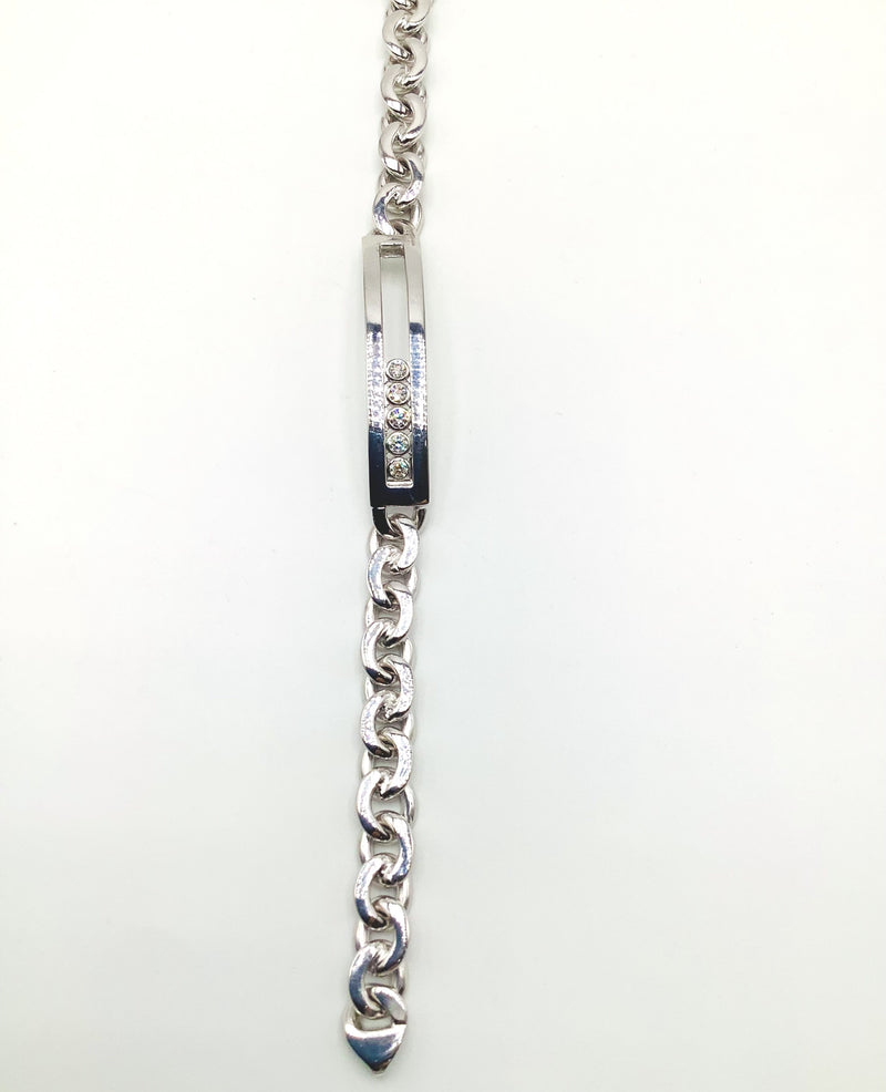 #10147025 MEN'S 5 STONE DIAMOND LINK BRACELET.