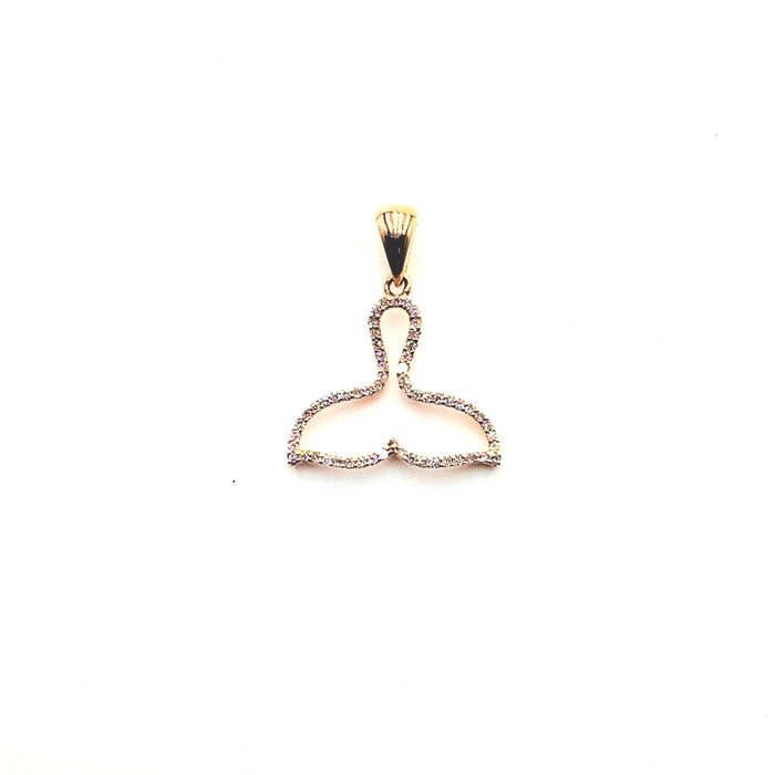 #AK78621 DIAMOND WHALE TAIL PENDANT