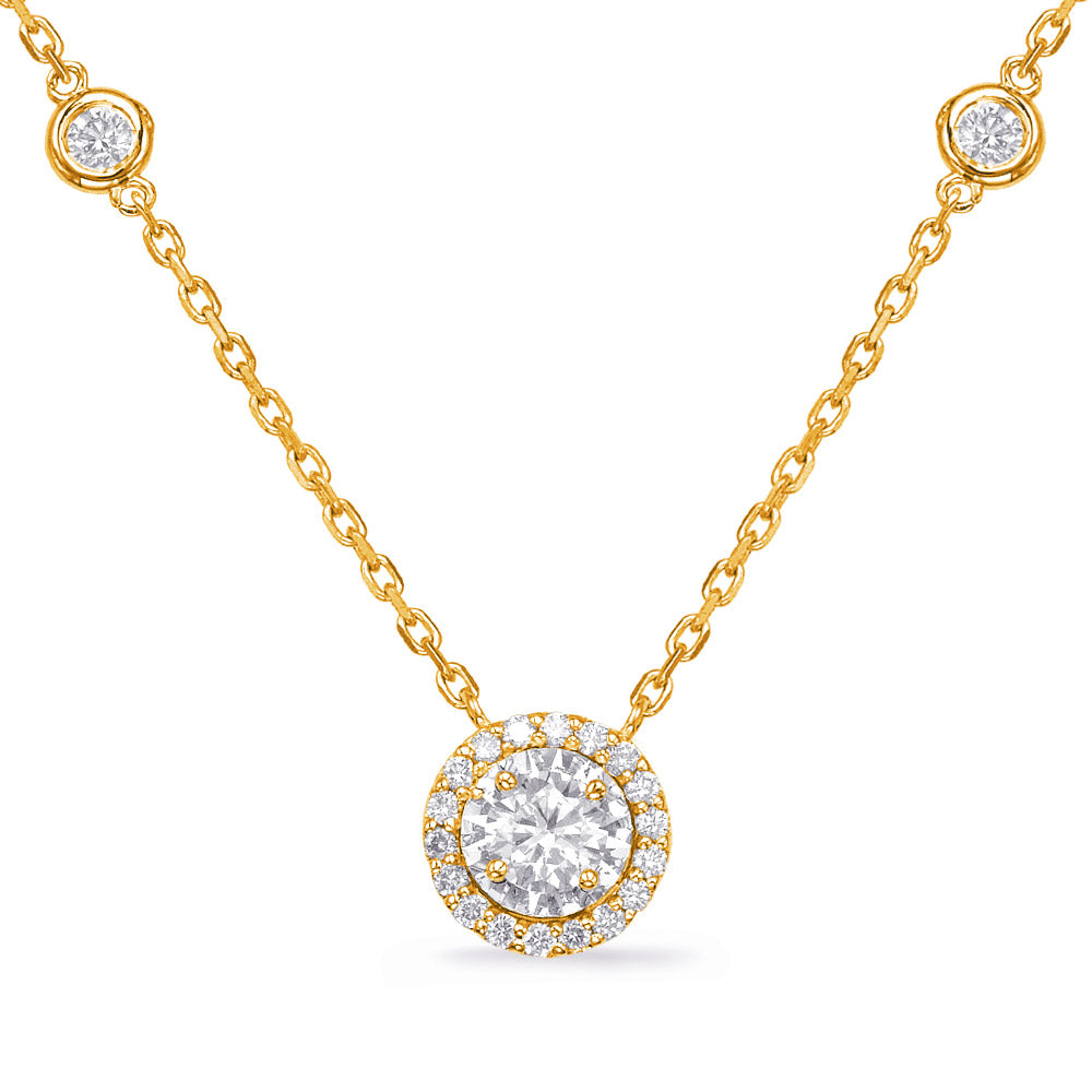 Yellow Gold Halo Diamond By The Yard - N1053-3.5MYG