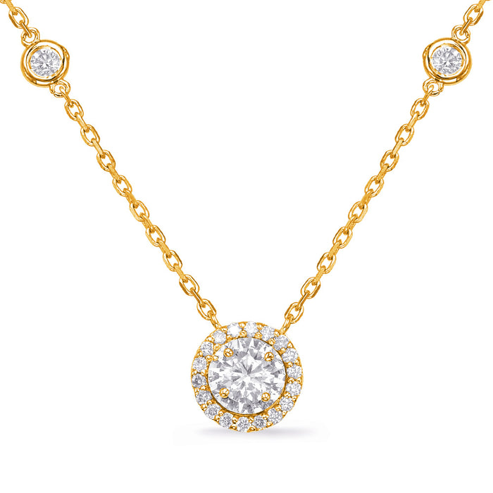 Yellow Gold Halo Diamond By The Yard - N1053-3.5MYG