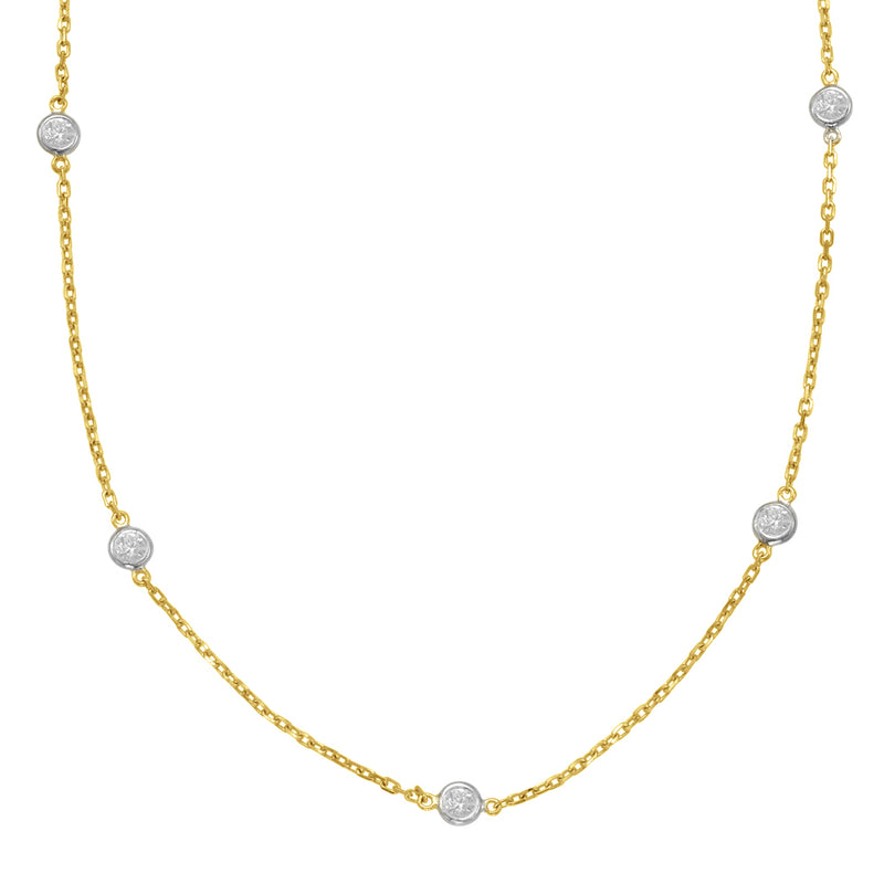 Yelow Gold Diamond By The Yard Necklace - N1077-2.0MYG