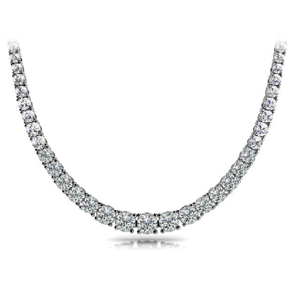 White Gold Four Prong Diamond Necklace - N1083-10WG