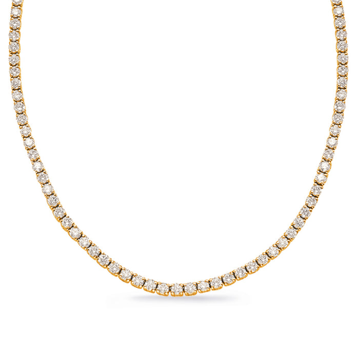 Yellow Gold Four Prong Tennis Necklace - N1186-2.0MYG