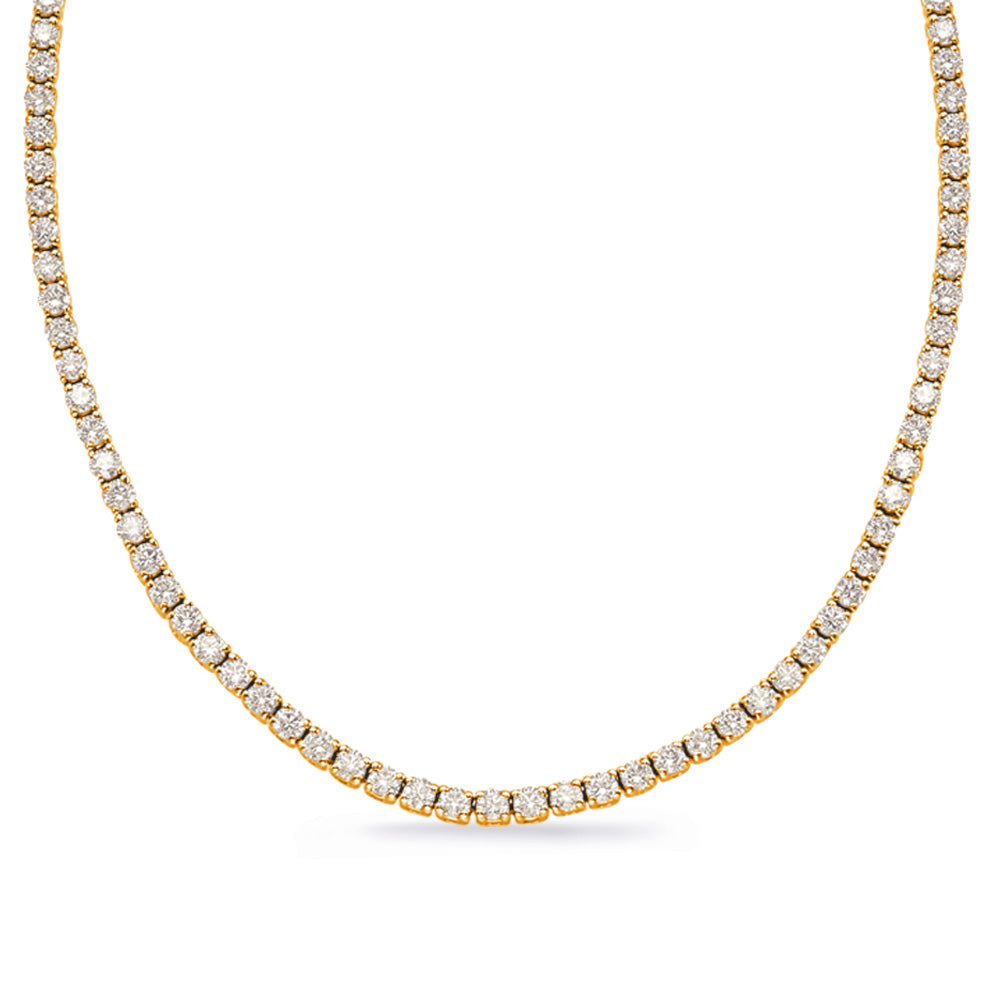 Yellow Gold Four Prong Necklace - N1186-2.8MYG